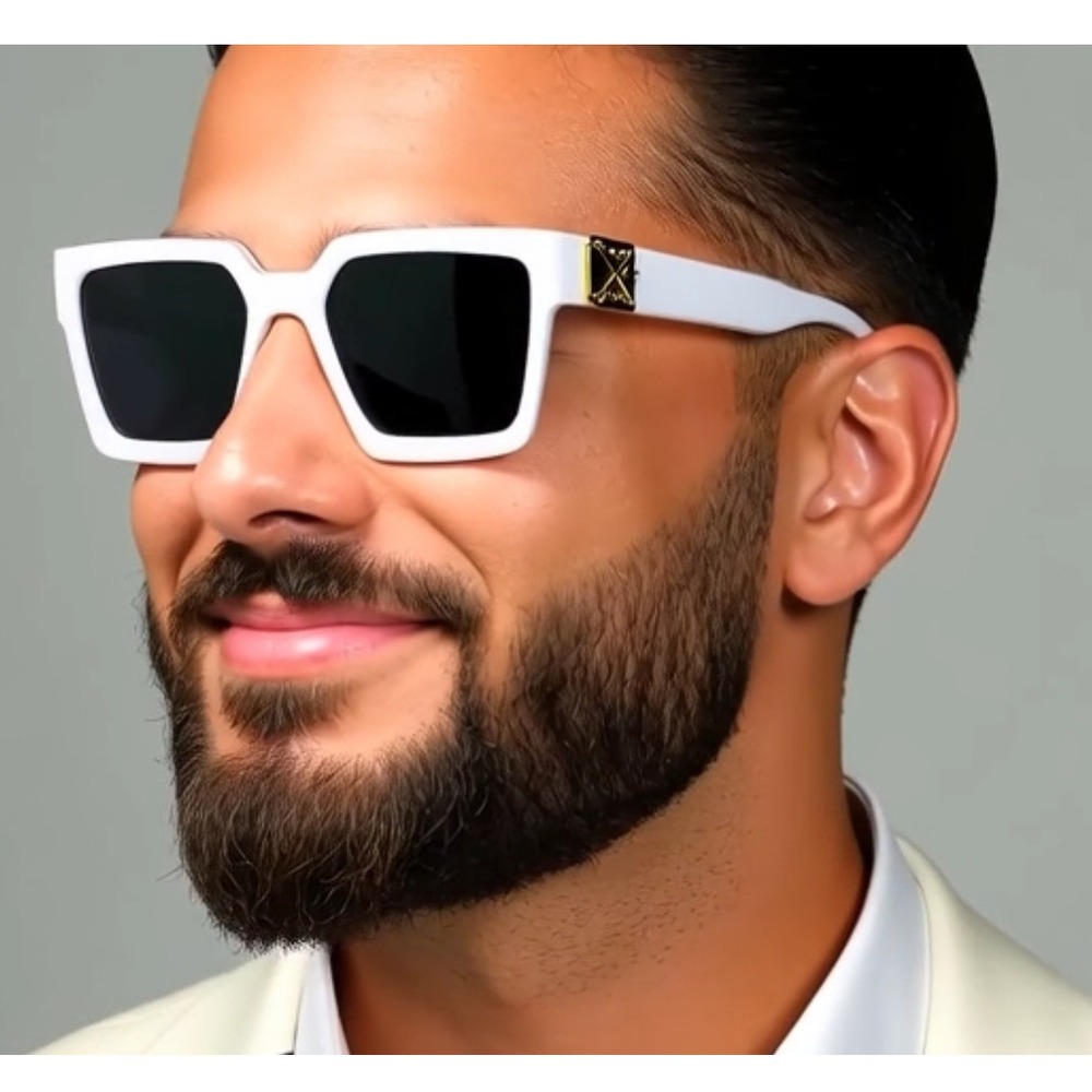 Square Sunglasses White Frame Fashion Trendy Sun Glasses Retro Rectangular Gafas